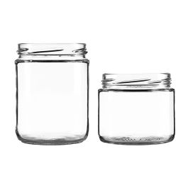 NiceBottles Case of 12 Clear Glass Salsa Jars 12 Oz
